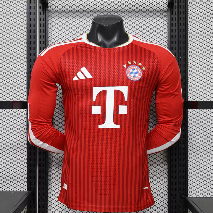 Bayern München Home Long Sleeve Football Shirt 2026/2027 Player Version 1:1 Thai Quality