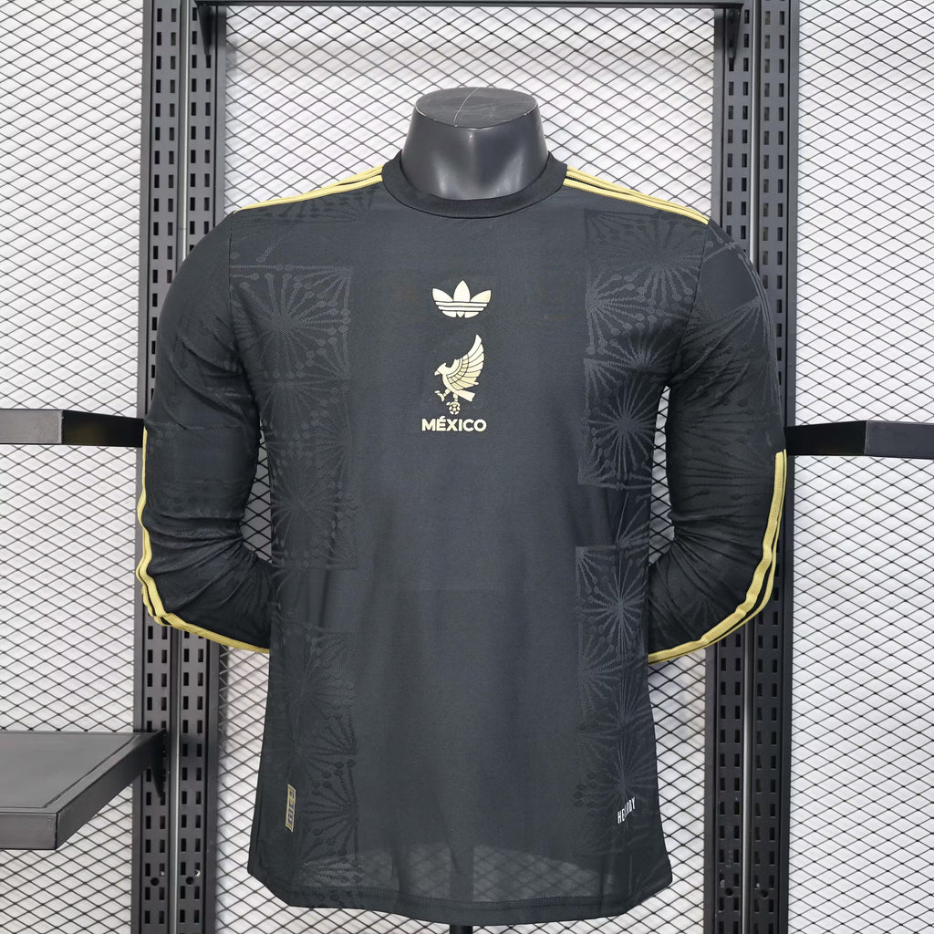 2025 Long Sleeve Player Version Mexico National Team Special Edition Black Football Shirt – 1:1 Thai Quality