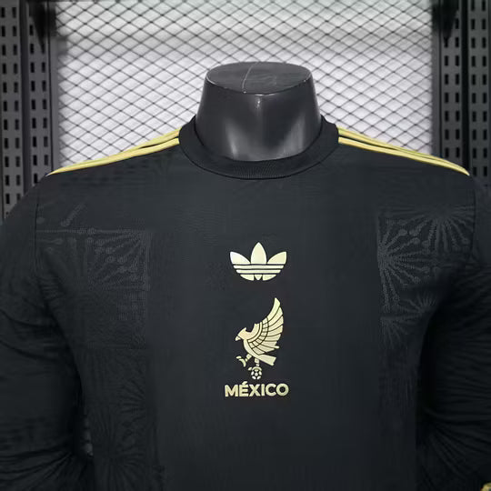 2025 Long Sleeve Player Version Mexico National Team Special Edition Black Football Shirt – 1:1 Thai Quality