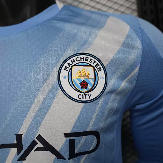 2025/2026 Player Version Long Sleeve Manchester City Home Football Shirt – 1:1 Thai Quality