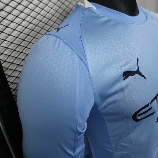 2025/2026 Player Version Long Sleeve Manchester City Home Football Shirt – 1:1 Thai Quality