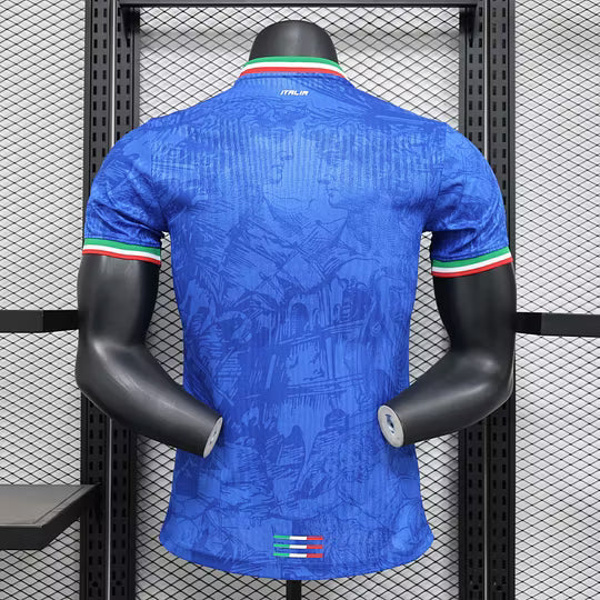 2025 Player Version Italy Training Wear Blue Football Shirt – 1:1 Thai Quality