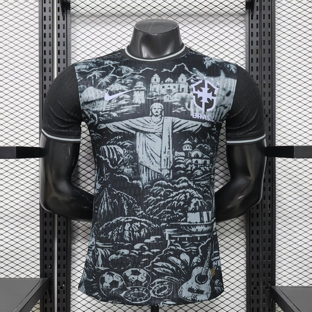 2026 Player Version Brazil Jesus Special Edition Black Football Shirt – 1:1 Thai Quality