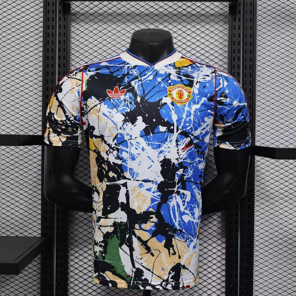 2025/2026 Player Version Manchester United Stone Roses Co-Branded Edition Blue Football Shirt – 1:1 Thai Quality