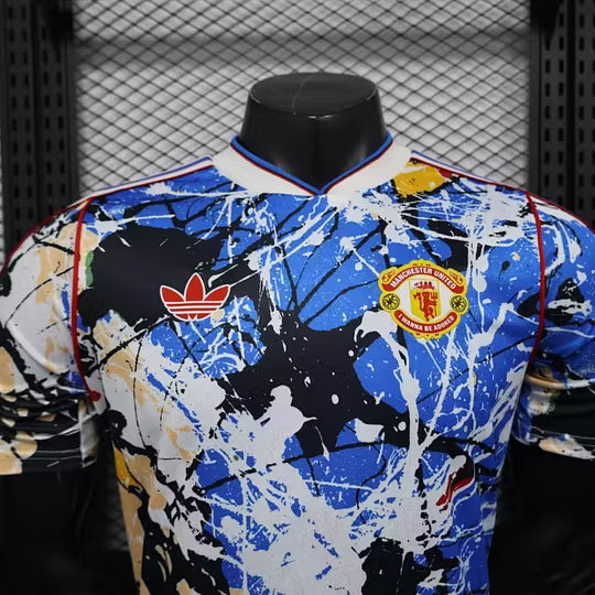 2025/2026 Player Version Manchester United Stone Roses Co-Branded Edition Blue Football Shirt – 1:1 Thai Quality