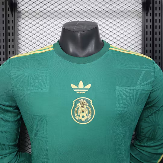 2025 Long Sleeve Player Version Mexico National Team Gold Cup Edition Green Football Shirt – 1:1 Thai Quality