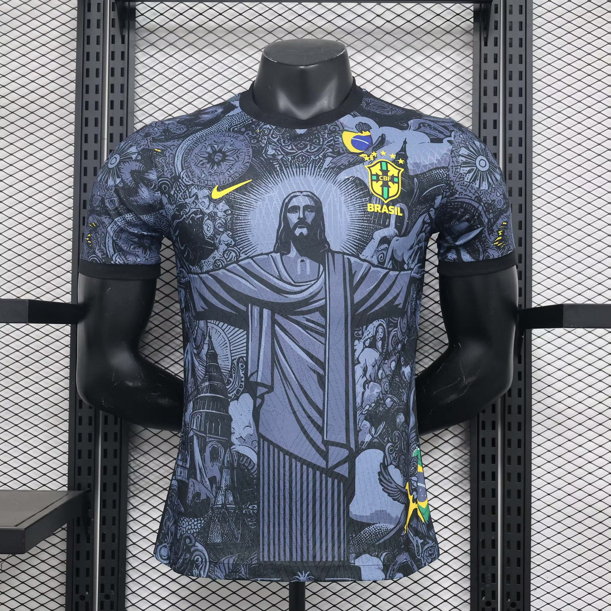 2024 Player Version Brazil Special Edition Jesus Black & Gray Soccer Jersey – 1:1 Thai Quality