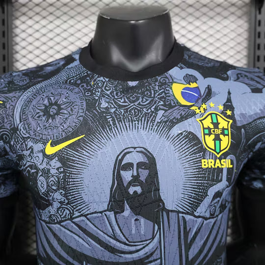 2024 Player Version Brazil Special Edition Jesus Black & Gray Soccer Jersey – 1:1 Thai Quality