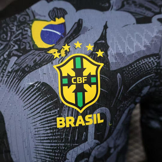 2024 Player Version Brazil Special Edition Jesus Black & Gray Soccer Jersey – 1:1 Thai Quality