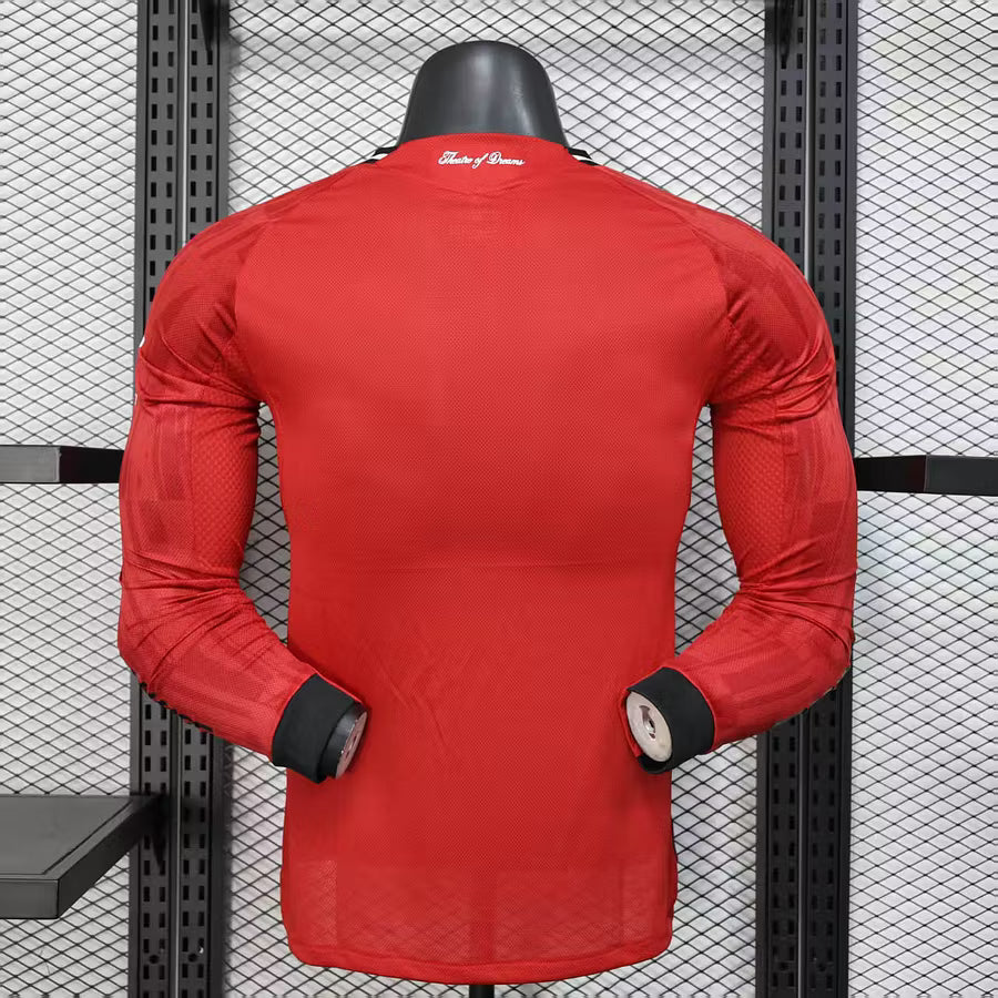 2025/2026 Player Version Long Sleeve Manchester United Home Football Shirt – 1:1 Thai Quality