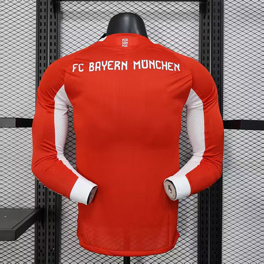 2025/2026 Player Version Long Sleeve Bayern Munich Home Football Shirt – 1:1 Thai Quality