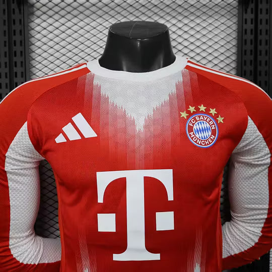 2025/2026 Player Version Long Sleeve Bayern Munich Home Football Shirt – 1:1 Thai Quality
