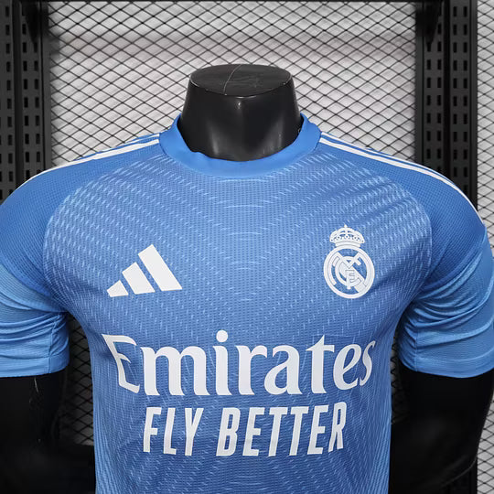 2025/2026 Player Version Real Madrid Goalkeeper Blue Football Shirt – 1:1 Thai Quality