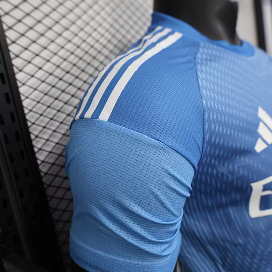 2025/2026 Player Version Real Madrid Goalkeeper Blue Football Shirt – 1:1 Thai Quality