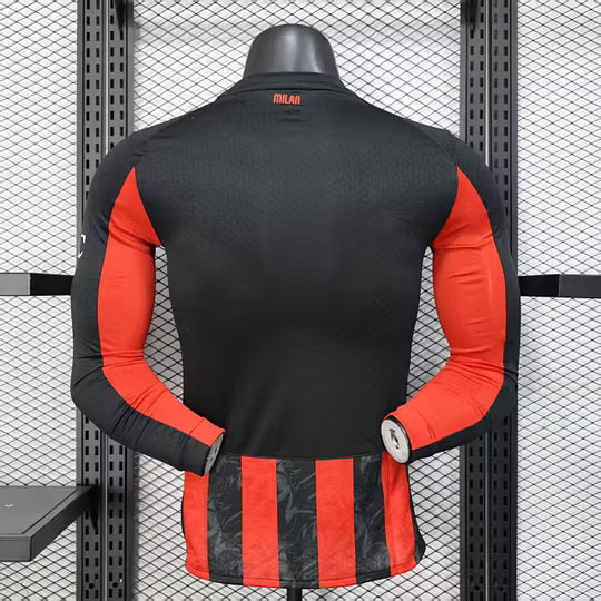 2025/2026 Player Version Long Sleeve AC Milan Home Football Shirt – 1:1 Thai Quality