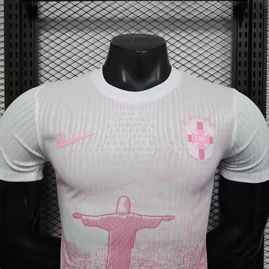 2025 Player Version Brazil Jesus Special Edition White & Pink Soccer Jersey – 1:1 Thai Quality