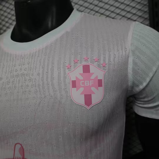2025 Player Version Brazil Jesus Special Edition White & Pink Soccer Jersey – 1:1 Thai Quality