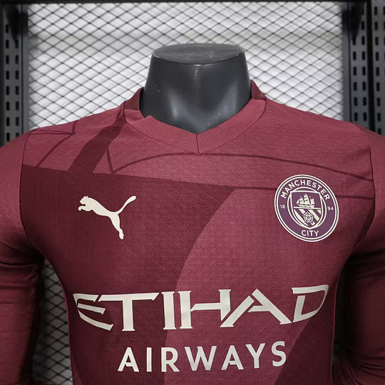 2024/2025 Player Version Long Sleeve Manchester City Third Away Football Shirt – 1:1 Thai Quality