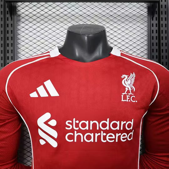 2025/2026 Player Version Long Sleeve Liverpool Home Football Shirt – 1:1 Thai Quality