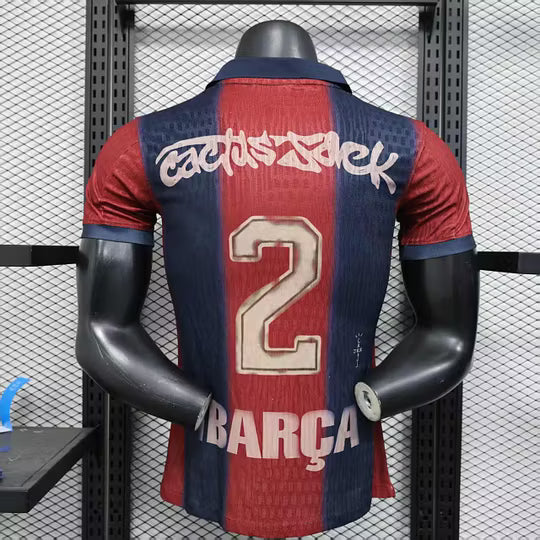 FC Barcelona x Travis Scott Joint Edition Polo Football Shirt 2025/2026 – Player Version (1:1 Thai Quality)