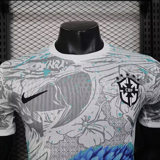 2025 Player Version Brazil Special Edition White & Blue Football Shirt – 1:1 Thai Quality