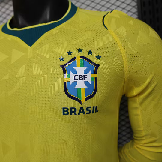 2026 Player Version Long Sleeve Brazil Home Football Shirt – 1:1 Thai Quality
